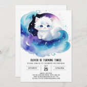 Invitation Printemps Whimsical Kitty (Devant / Derrière)