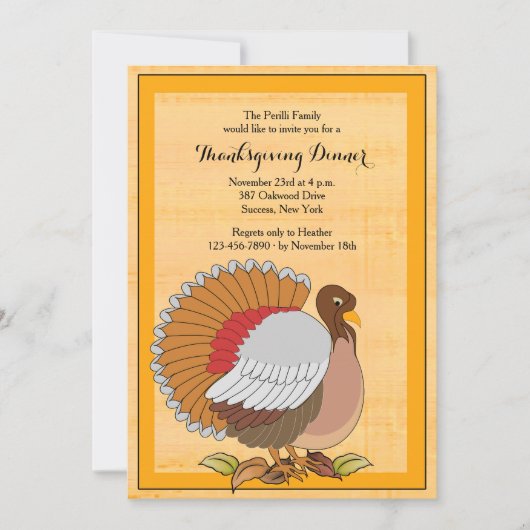 Invitation prisée de dîner de thanksgiving de la (Devant)