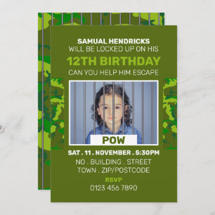 Invitation Prisonnier de guerre Salle d'évasion à thème, fête
