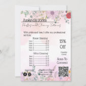 Invitation Prix de la femme de ménage Floral Qr Code (Devant)