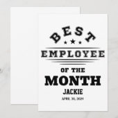 Invitation Prix Du Meilleur Employé Du Mois Année (Devant / Derrière)