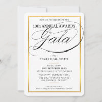 PRIX GALA DÎNER d'affaires moderne or noir