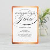 Invitation PRIX GALA DÎNER élégant affaires cuivre noir (Debout devant)