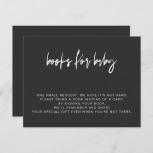 Invitation PRIYA Modern Edgy Livres noirs pour Baby Card
