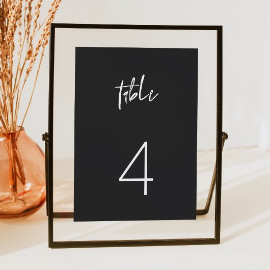 Invitation PRIYA Moderne Edgy Black Minimalist Numéro de tabl