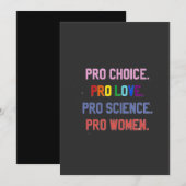 Invitation Pro-Choice Pro-Life Pro-Science Pro-Femmes (Devant / Derrière)