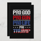 Invitation Pro God Pro Gun Anti-avortement Pro Trump Election (Devant / Derrière)