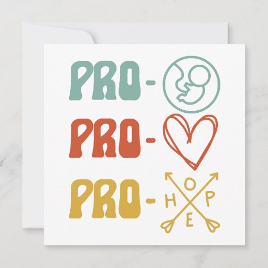 Invitation Pro-Life Pro-Love Pro-Hope Vintage (Devant)