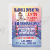 Invitation Pro Wrestling Customizable Birthday Main Event (Dos)