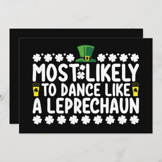 Invitation Probablement De Danse Comme Un St patrick Leprecha (Devant / Derrière)