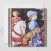 Invitation Procession du Mage Melchior,Cavaliers,Chat Sauvage (Devant)