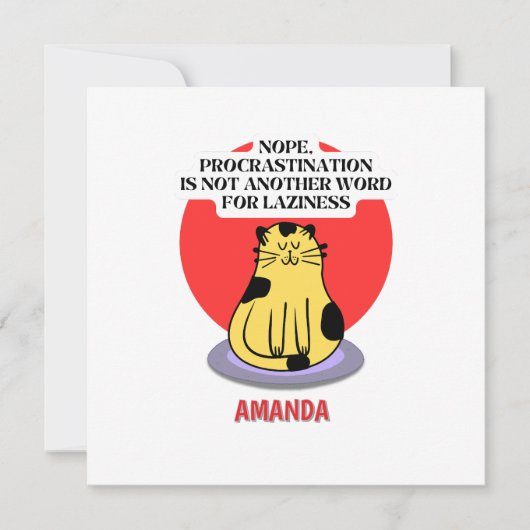 Invitation Procrastination Theme Cat's Meme (Devant)