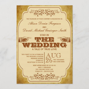 Invitation Production vintage de théâtre de mariage