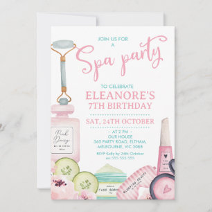 Invitation Produits de beauté Spa Fête Anniversaire Invitatio