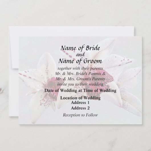 Invitation Produits de mariage Cymbidium Baltic Dew Freckle F (Devant)