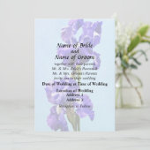 Invitation Produits de mariage paire d'iris violets (Debout devant)