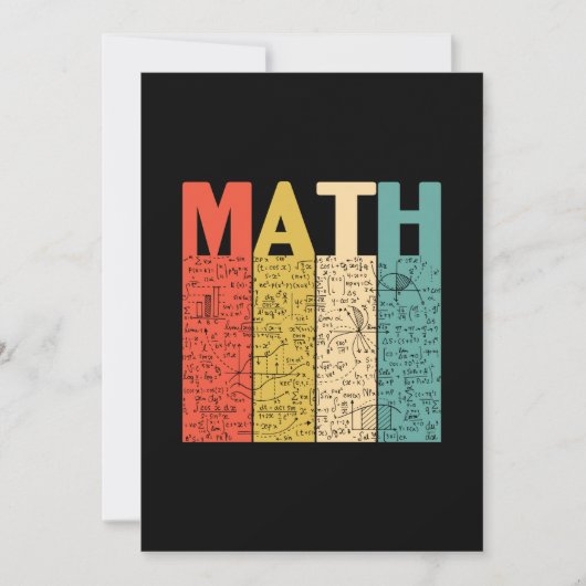 Invitation Prof de maths vintage définition des maths (Devant)