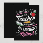 Invitation Professeur À La Retraite Professeur Retraité Heure (Devant / Derrière)