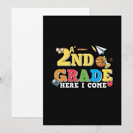 Invitation Professeur de 2e année, j'arrive en 2e année (Devant / Derrière)