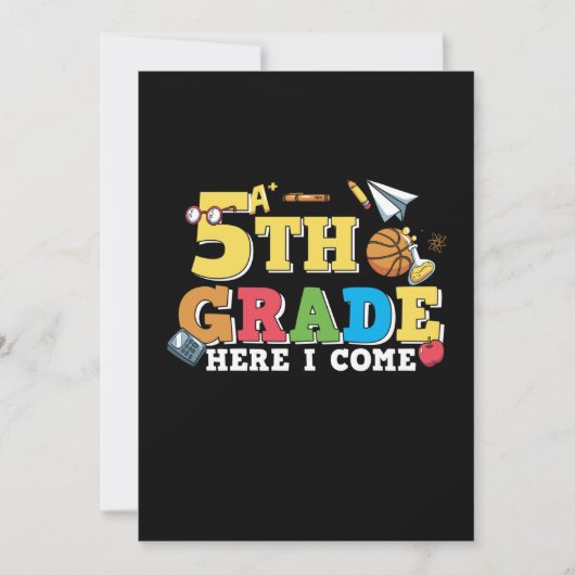 Invitation Professeur de 5e année, j'arrive en 5e ! (Devant)