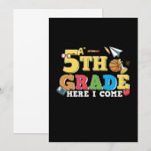 Invitation Professeur de 5e année, j'arrive en 5e ! (Devant / Derrière)