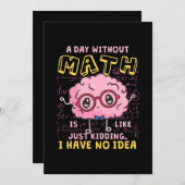 Invitation Professeur de mathématiques par jour sans mathémat (Devant / Derrière)