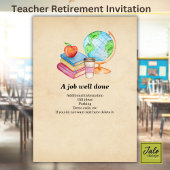 Invitation Professeurs Vintage Globe Books Parti de retraite