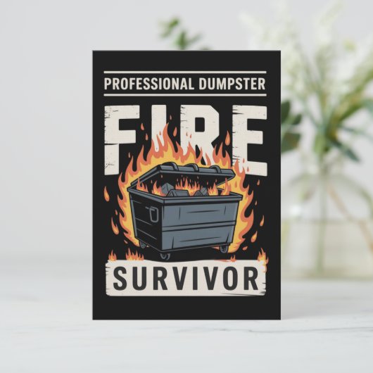Invitation Professional Dumpster Fire Survivor Funny Work  (Debout devant)