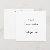 Invitation professionnelle vierge (Devant / Derrière)