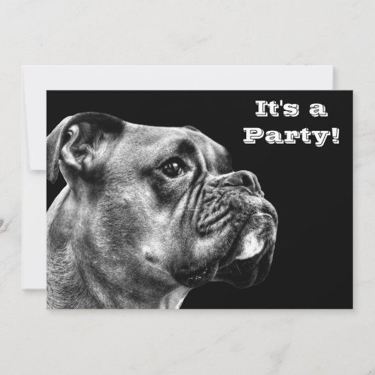 Invitation Profil de chien de boxeur (Devant)