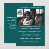 Invitation Profond Turquoise des années 1960 Black Mariage Lo (Devant / Derrière)