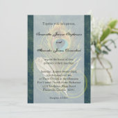 Invitation Profonde Turquoise Peacock Feather Wedding Invitat (Debout devant)