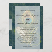 Invitation Profonde Turquoise Peacock Feather Wedding Invitat (Devant / Derrière)
