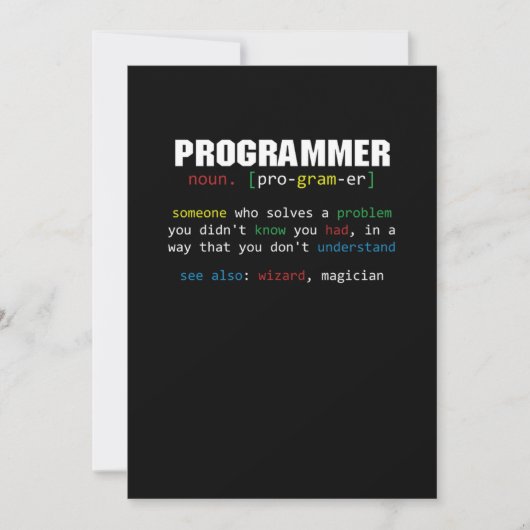 Invitation Programmer Définition Coder Programmation Coding G (Devant)