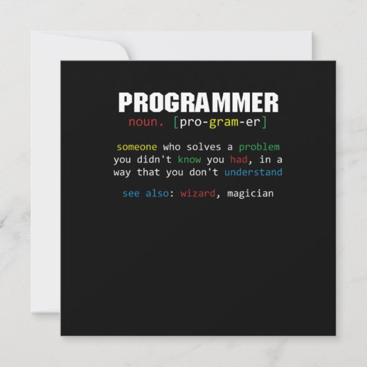 Invitation Programmer Définition Coder Programmation Coding G (Devant)