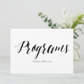 Invitation "Programmes, prière d'en prendre un" Panneau de ma (Debout devant)