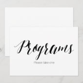 Invitation "Programmes, veuillez en prendre un" Panneau de ma (Devant / Derrière)