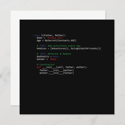 Invitation Programmeur de codage HTML Programmeur Programmati (Devant / Derrière)