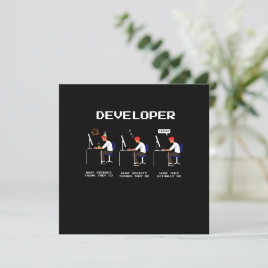 Invitation Programmeur développeur Coder ordinateur Geek Nerd (Debout devant)