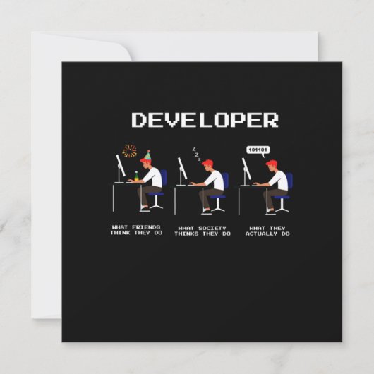 Invitation Programmeur développeur Coder ordinateur Geek Nerd (Devant)