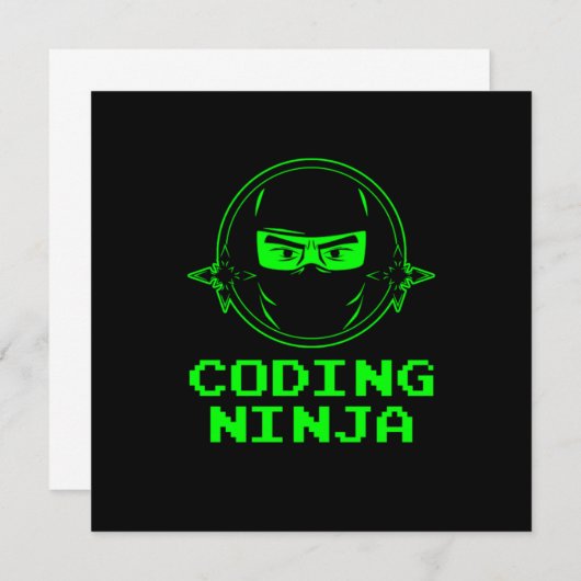 Invitation Programmeur programmeur Ninja Coder Programmeur Pr (Devant / Derrière)