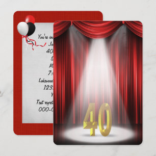 Invitation Projecteur de scène pour 40e anniversaire