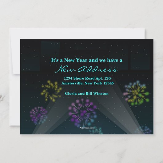 Invitation Projecteurs de nouvelle année (Dos)