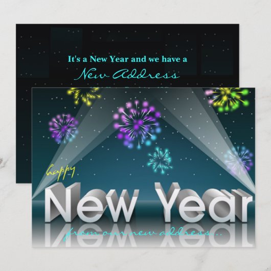 Invitation Projecteurs de nouvelle année (Devant / Derrière)