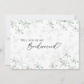Invitation Projet de Bridesmaid Mariage blanc de verdure mode (Devant)