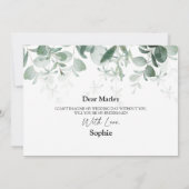 Invitation Projet de Bridesmaid Mariage blanc de verdure mode (Dos)