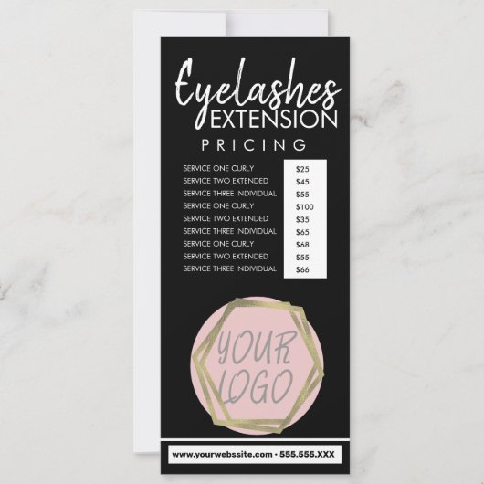 Invitation Prolongation moderne Eyelash Liste de prix circula (Devant)