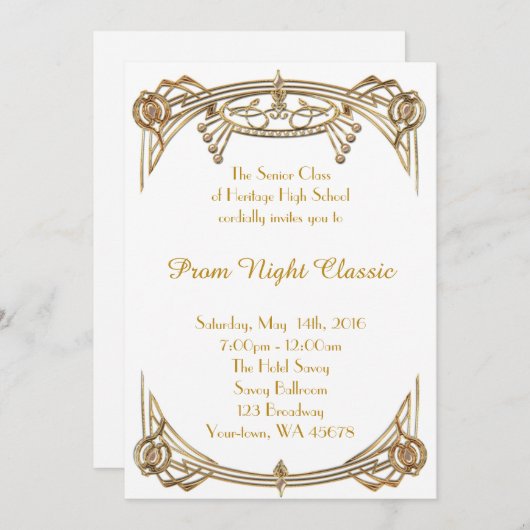 Invitation Prom Night Classic (Devant / Derrière)