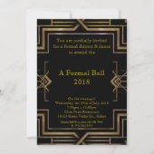 Invitation Prom senior formel, grand style Gatsby (Devant)