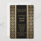 Invitation Prom Senior Junior, Black Gold Geometry Emperor (Devant)